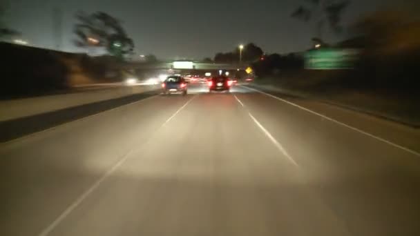 Time Lapse Driving Down the 10 Freeway at Night — Stock Video