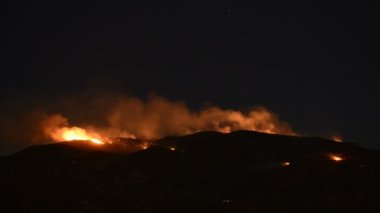 zaman atlamalı bir orman yangını, gece