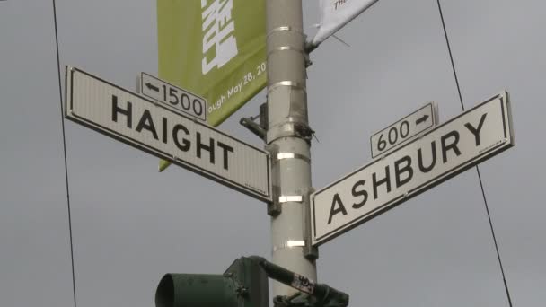 Хейт Эшбери Стрит Сан-Франциско — стоковое видео