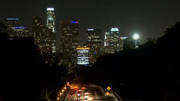 Time Lapse del centro di Los Angeles con il traffico — Video Stock