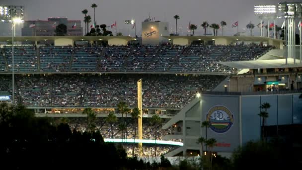 Time Lapse du Dodger Stadium la nuit Los Angeles — Video