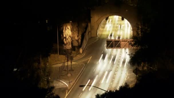 Tunnel occupato di notte — Video Stock