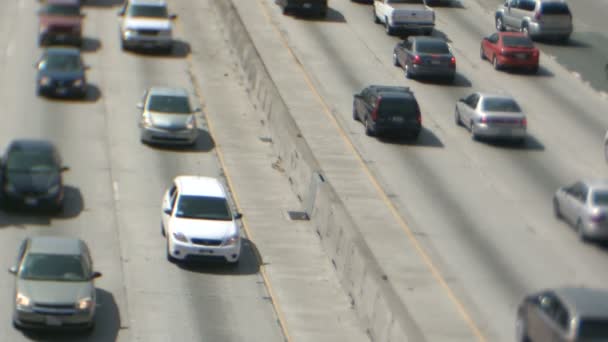 Tilt Shift of Heavy Traffic in Los Angeles — Stock Video