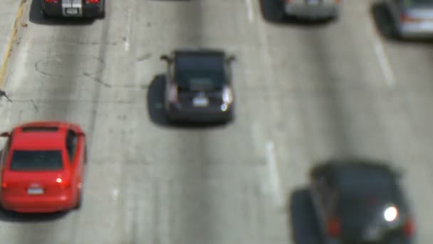 Tilt shift för tung trafik i los angeles — Stockvideo