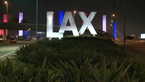 Time Lapse of the LAX Airport Sign — Stock Video
