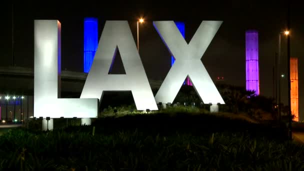 Time Lapse of the LAX Airport Sign — Stock Video