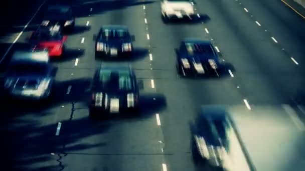 Tilt Shift of Heavy Traffic em Los Angeles — Vídeo de Stock