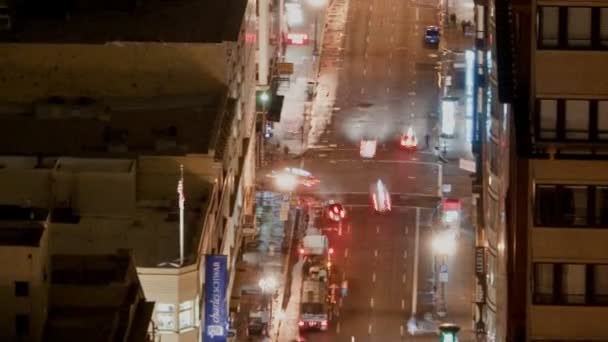 Encima de la intersección de San Francisco por la noche — Vídeo de stock