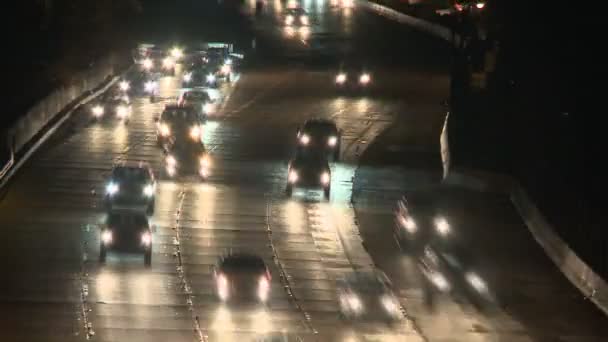 로스 앤젤레스 캘리포니아에 있는 고속도로 소통량의 시간 경과 — 비디오