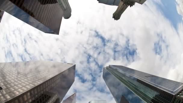 Timelapse Vista de edificios en el distrito financiero . — Vídeo de stock