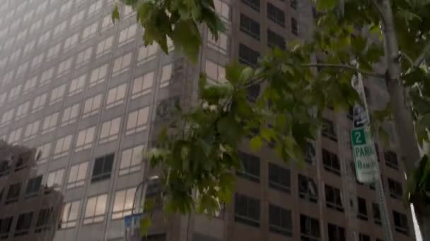 Time Lapse of Skyscrapers in Downtown Los Angeles with Clouds — Stock Video