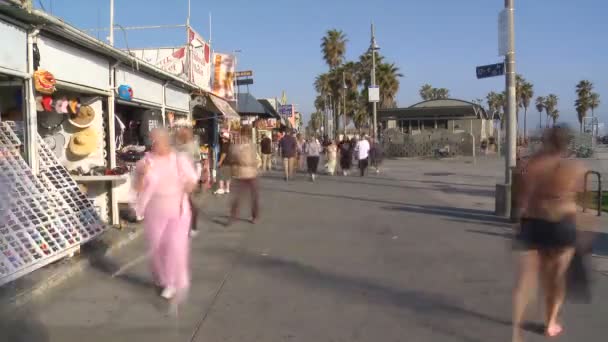 Tid förflutit av Venedig boardwalk — Stockvideo