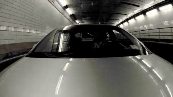 Rijden door tunnel in nyc - time-lapse — Stockvideo