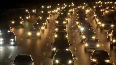 gece - zaman atlamalı meşgul karayolunda trafik