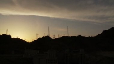 Power Lines at Sunset Montage