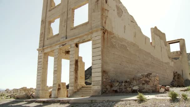 Ghost Town Abandon Buildings — Stock Video