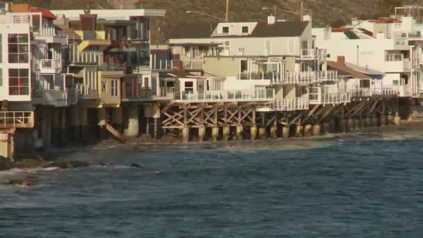 Casas de praia de Malibu - lapso de tempo — Vídeo de Stock