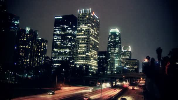 Los Angeles Downtown Caducidad de tiempo de tráfico — Vídeo de stock