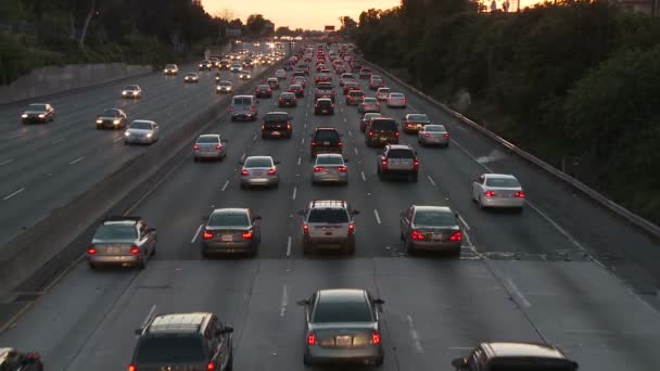 Rush Hour Tráfico en Los Ángeles — Vídeo de stock