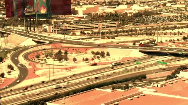 Las vegas trafik - tid förfaller overhead — Stockvideo