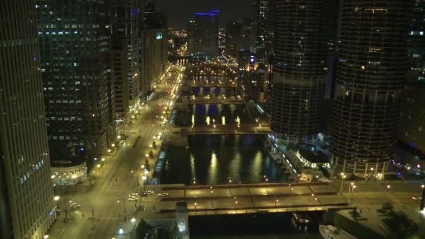 Chicago Overview at Night — Stock Video