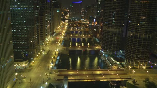 Chicago áttekintés éjjel — Stock videók