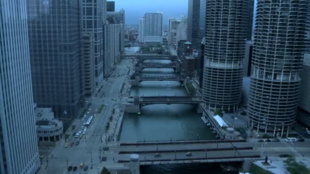 Regensturm bläst nach Chicago — Stockvideo