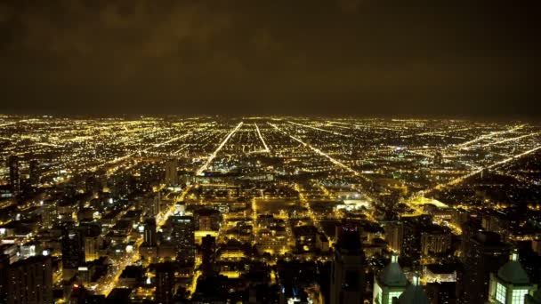 Blick über die Innenstadt Chicagos - Zeitraffer — Stockvideo