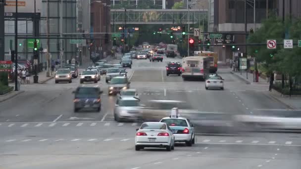 Chicago Downtown Traffic Time Lapse (dalam bahasa Inggris). — Stok Video