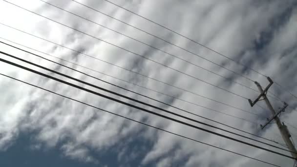 Час Lapse хмари Utility полюс — стокове відео