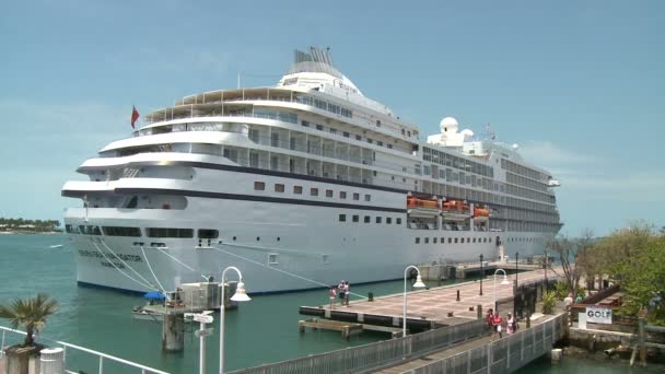 Kreuzfahrtschiff verlässt wichtigen Westen — Stockvideo