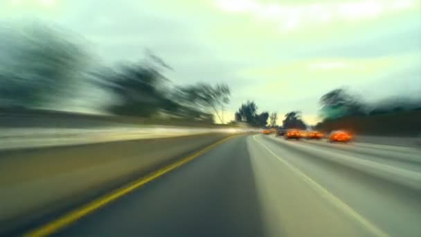 Enevoado Los Angeles City Traffic — Vídeo de Stock