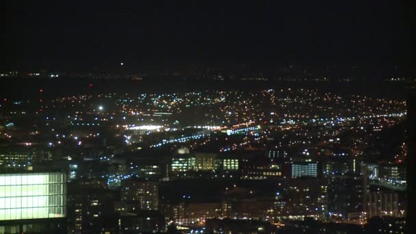 Tijd lapse nacht uitzicht op san francisco uit twin peaks — Stockvideo