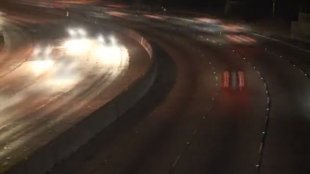 Tijdspanne van de 101 snelweg bij nacht — Stockvideo