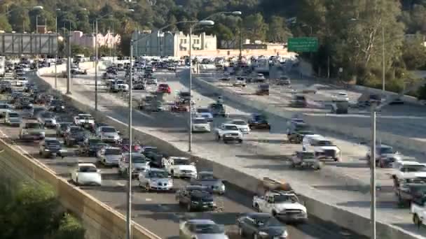 大都市交通 - ロサンゼルス - 405 高速道路 - 時間の経過 — ストック動画