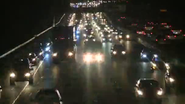 Traffico notturno di Los Angeles — Video Stock