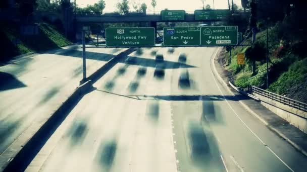 Лос-Анджелес Автострада трафіку - Уповільнена зйомка — стокове відео