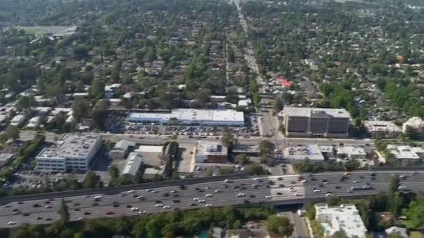 Aerial View of Los Angeles Freeway Suburbs California — Stock Video