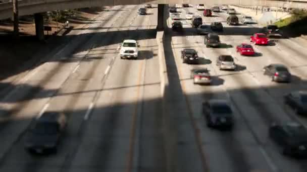 Centrum los angeles ruchu - tilt shift — Wideo stockowe