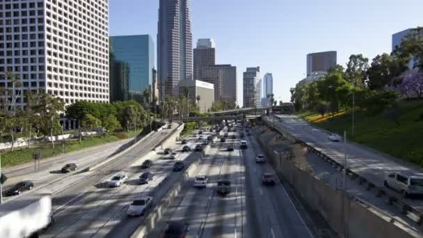 Downtown los angeles verkeer - tilt shift — Stockvideo