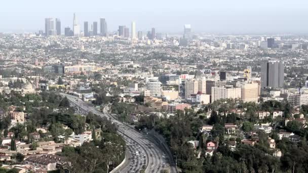 ダウンタウン ロサンゼルスのフリーウェイ — ストック動画