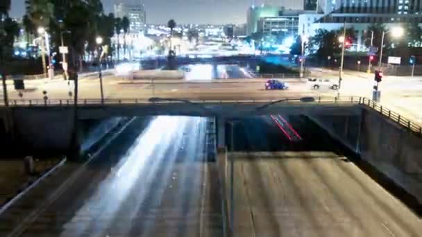 Downtown los angeles verkeer, time-lapse - zoom — Stockvideo