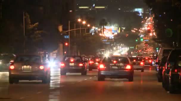 Ла шоссе ночью — стоковое видео
