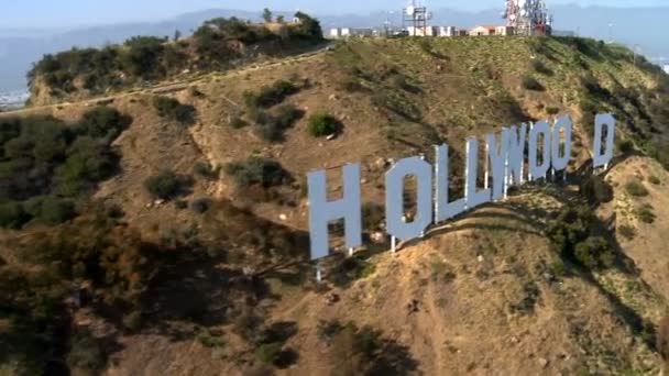 Antena del cartel de Hollywood — Vídeos de Stock