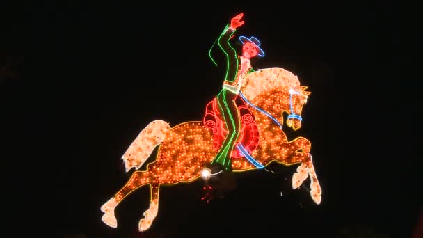Neon Cowboy Iniciar sesión Las Vegas — Vídeo de stock