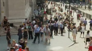 wall Street'te kalabalıklar nyc - zaman atlamalı