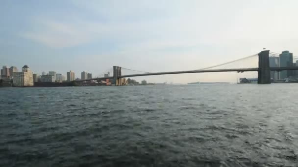Idő telik el a Brooklyn-híd — Stock videók