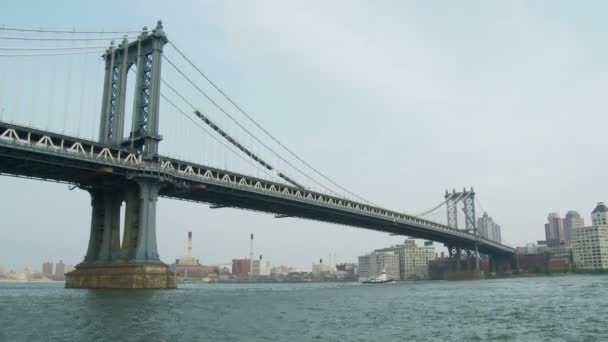 Tid förflutit av brooklyn bridge — Stockvideo