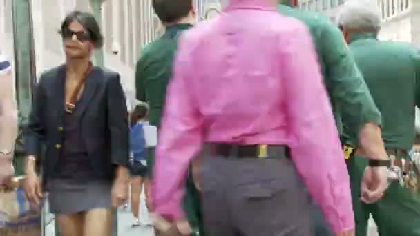 Time Lapse of Crowd en Wall Street — Vídeo de stock