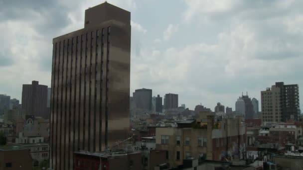 Time of Manhattan Skyline — стоковое видео